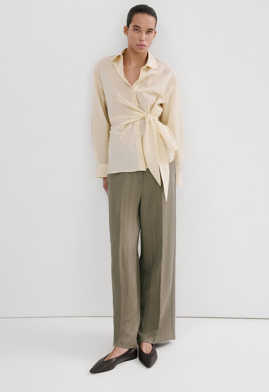 MANGO - Trousers fluid - khaki