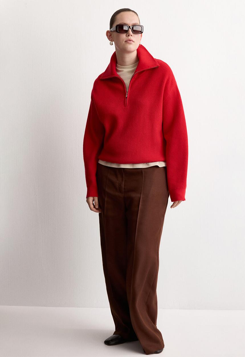 MANGO - Trousers fluid- medium orange