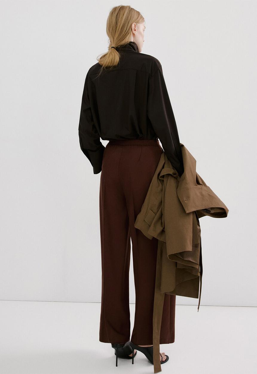 MANGO - Trousers fluid- medium orange