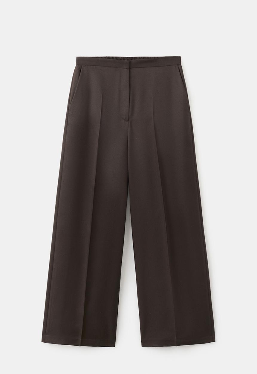 MANGO - Trousers fluid - dark brown