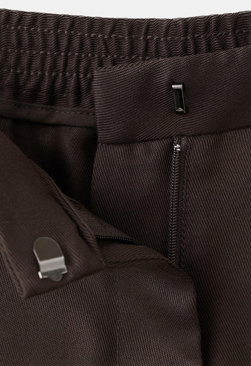 MANGO - Trousers fluid - dark brown