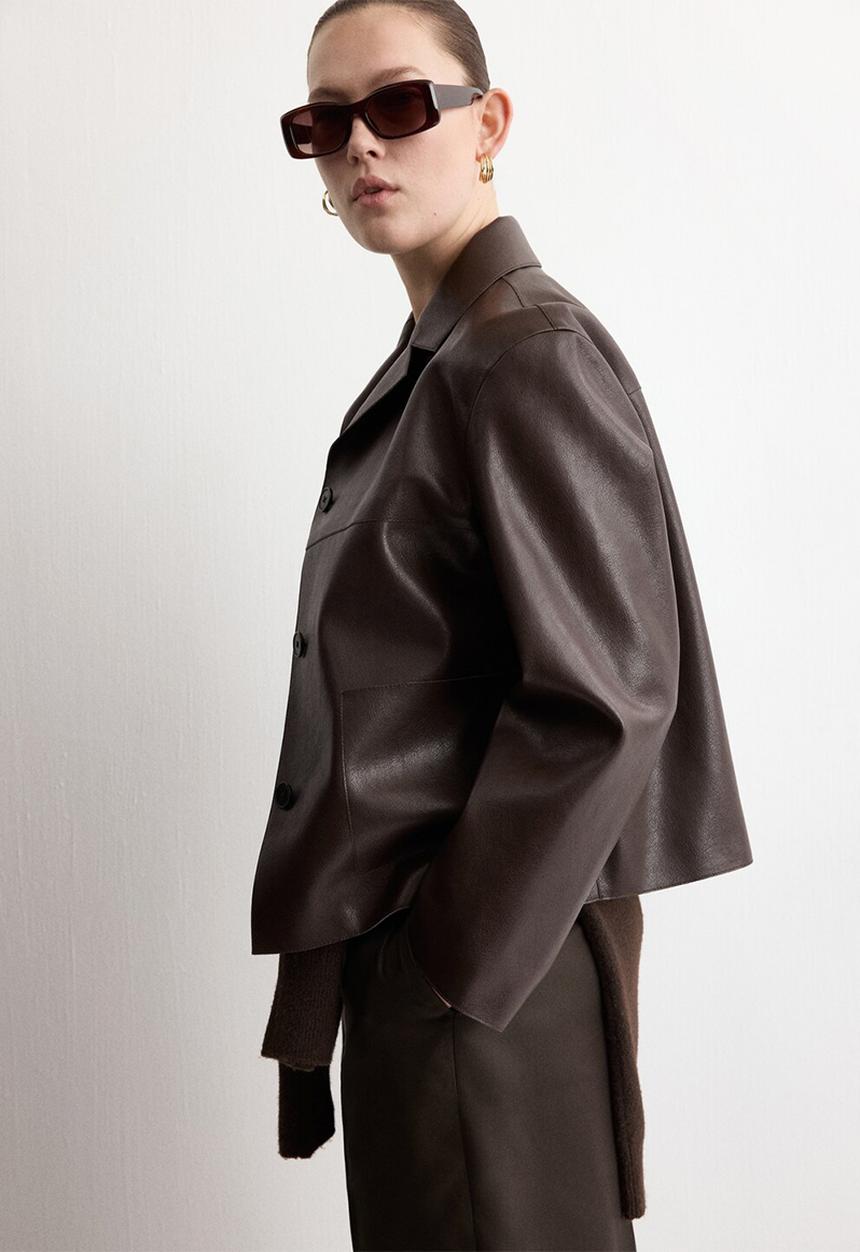 MANGO - Trousers fluid - dark brown