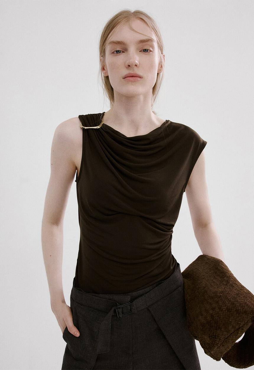 MANGO - Top milena - brown