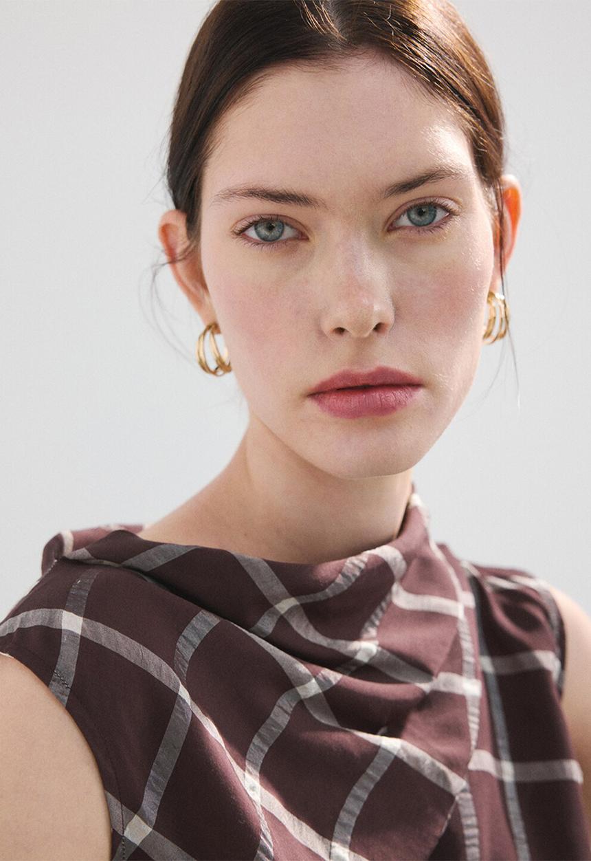 MANGO - Top marmol - dark red
