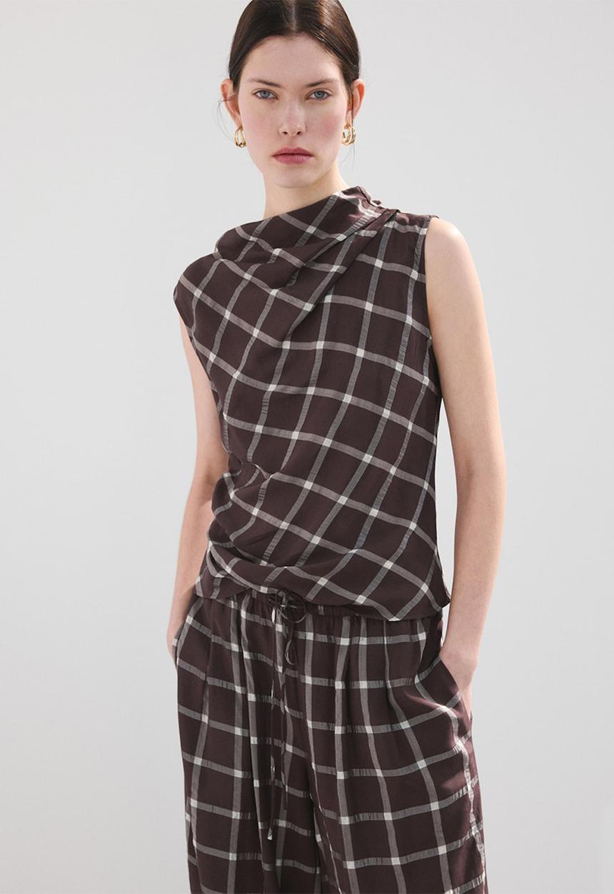 MANGO - Top marmol - dark red