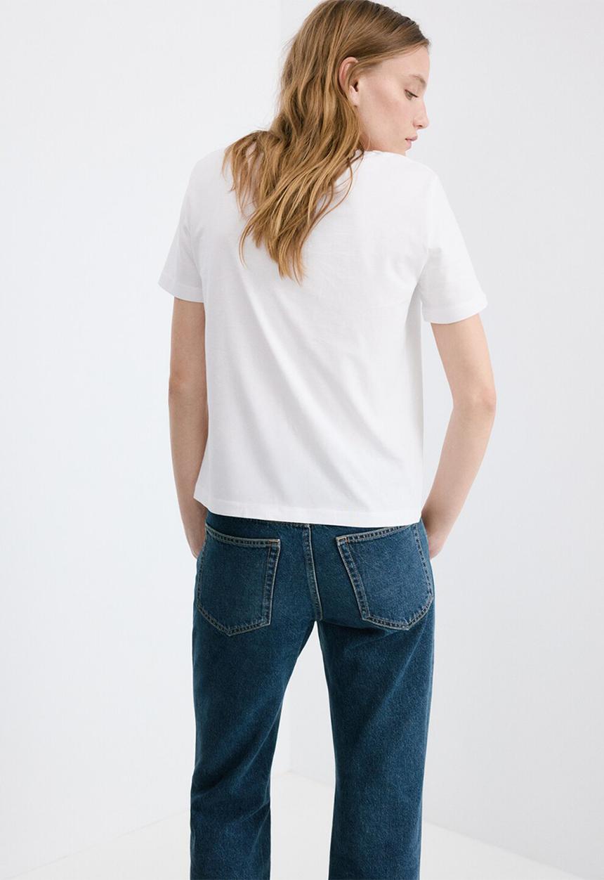 MANGO - T-shirt chalspi - white