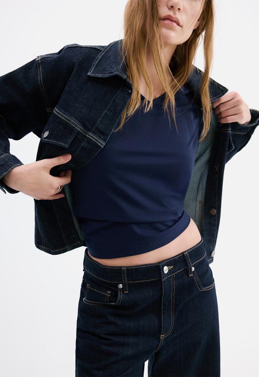 MANGO - T-shirt chalspi - navy