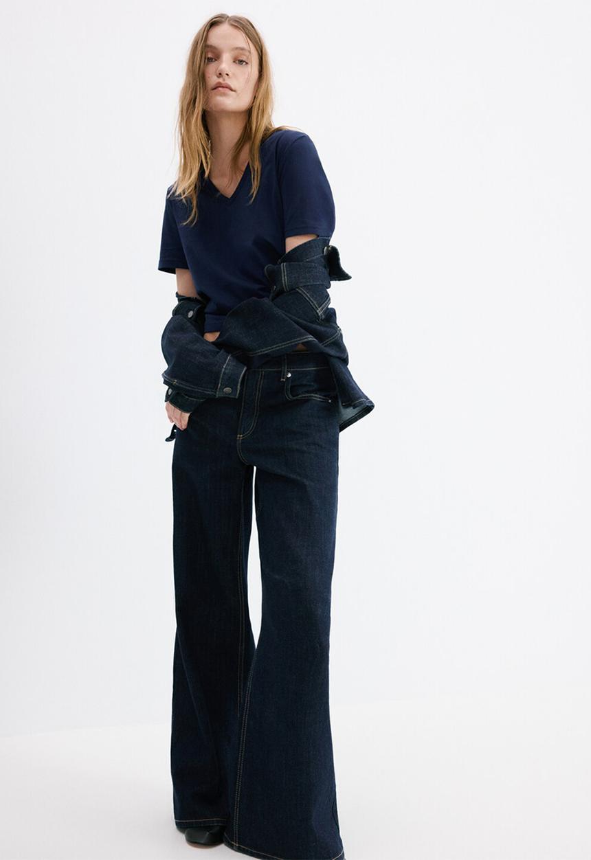 MANGO - T-shirt chalspi - navy