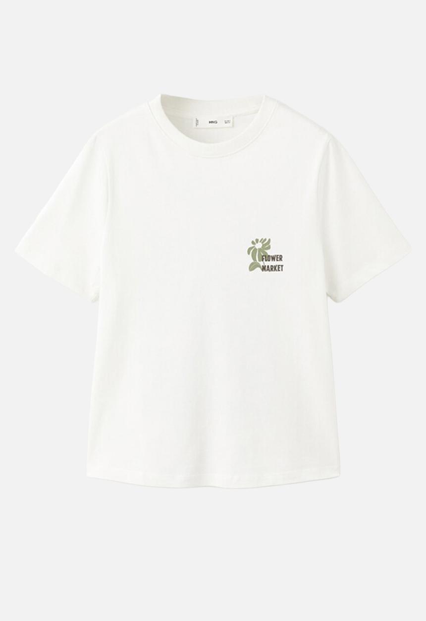 MANGO - T-shirt ilustra - beige/khaki