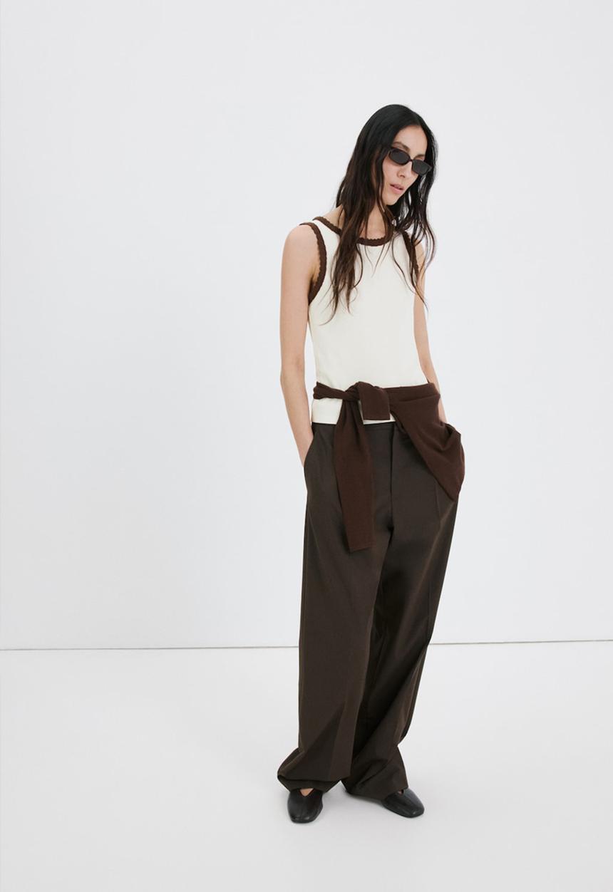 MANGO - Top lota - light beige