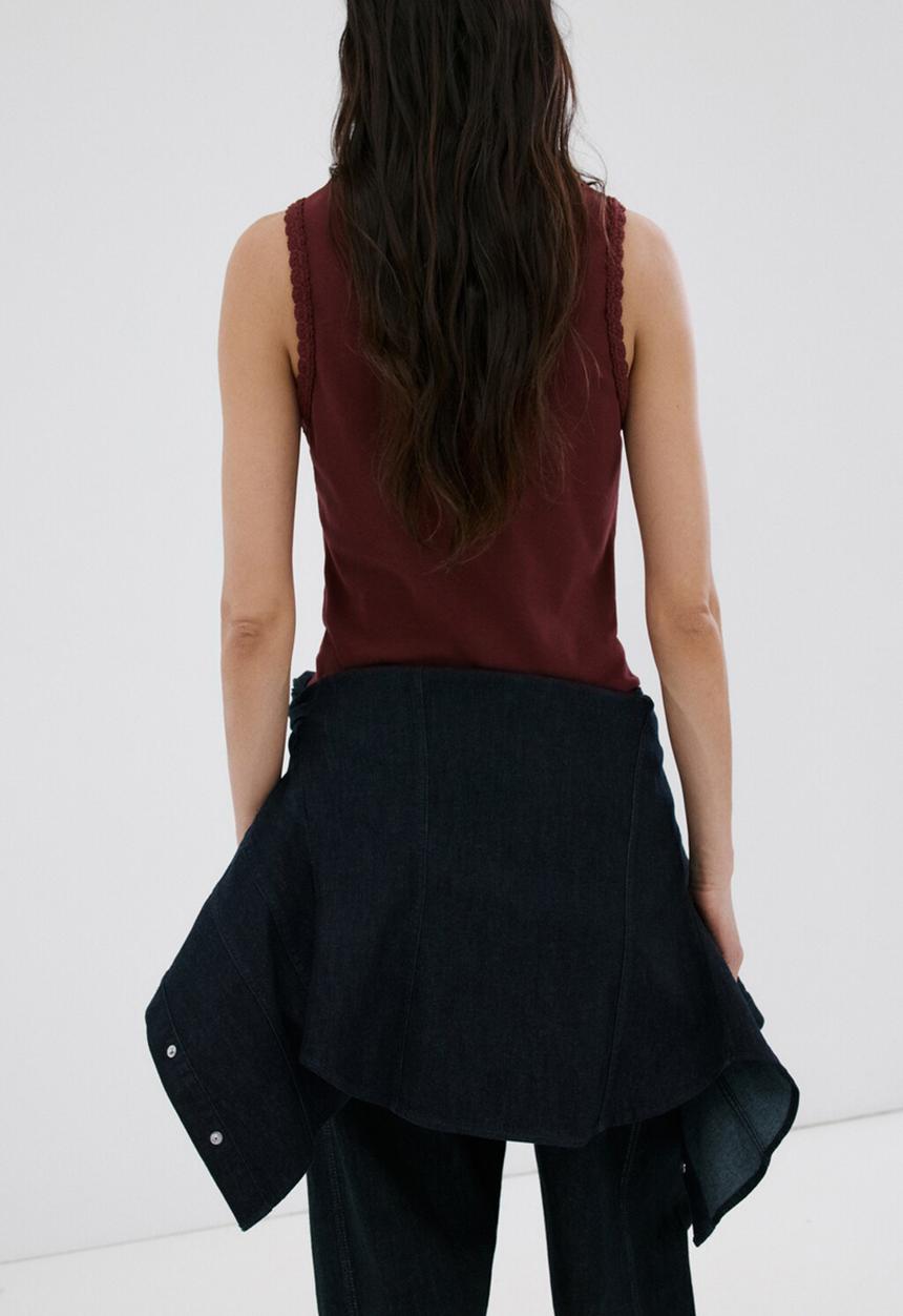 MANGO - Top lota - brown