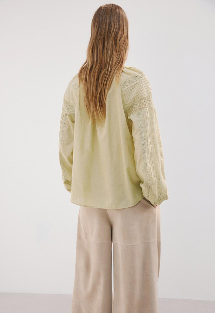 MANGO - Blouse meia - green