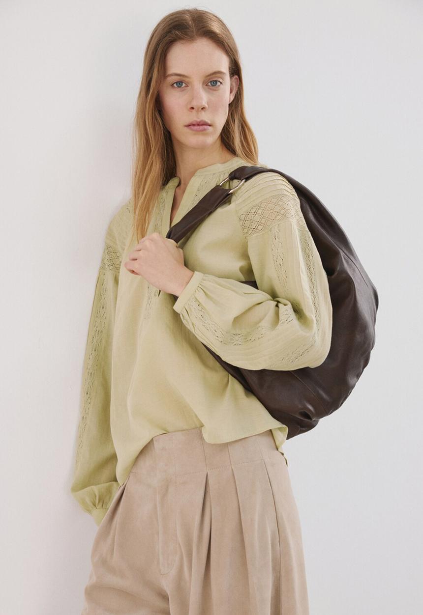 MANGO - Blouse meia - green