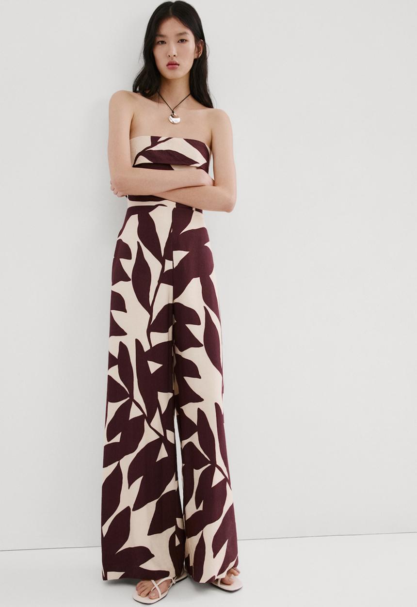 MANGO - Jumpsuit plumas - light beige