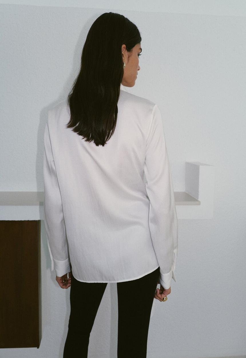 MANGO - Shirt blanca - natural