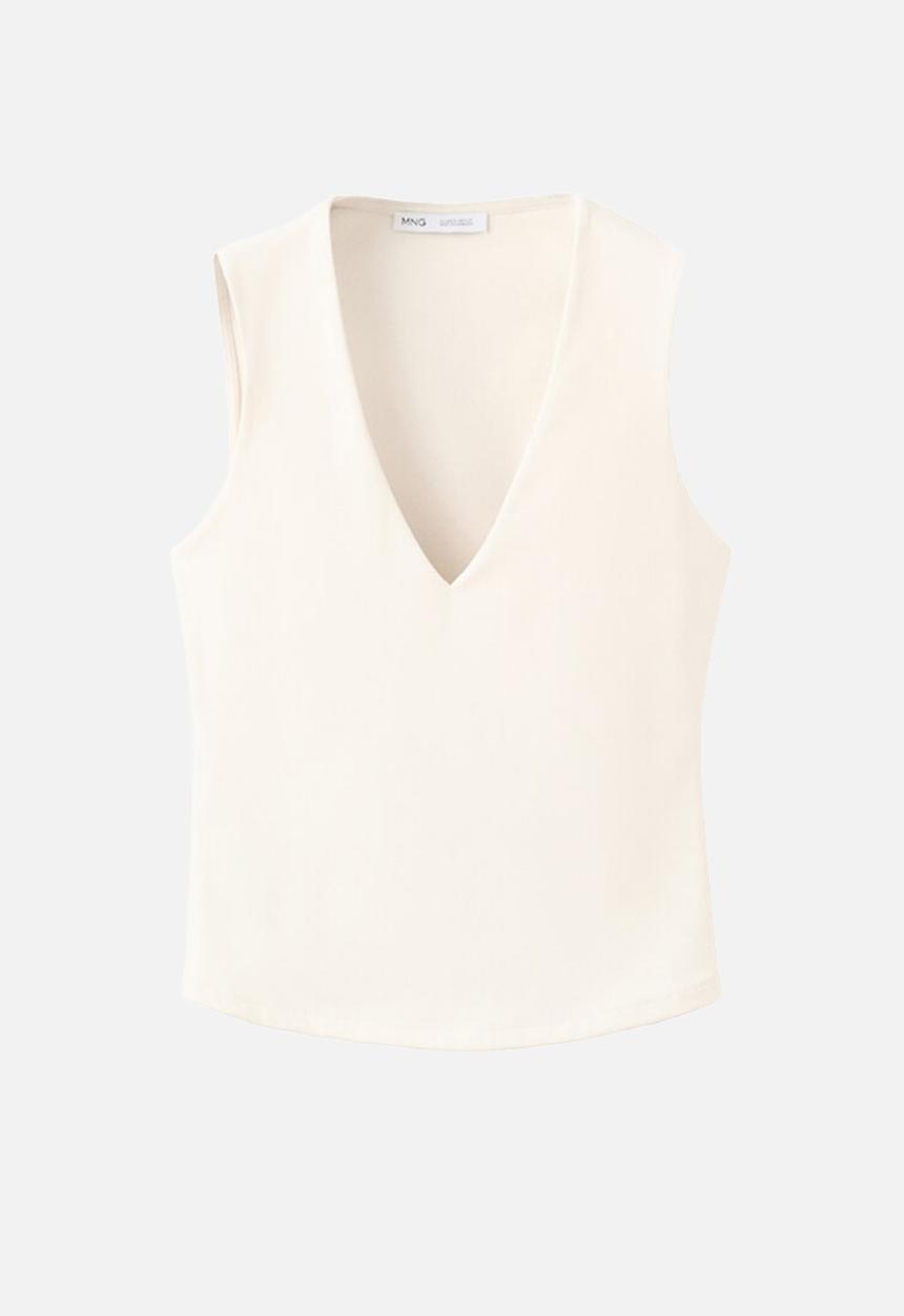 MANGO - Top rayo - light beige