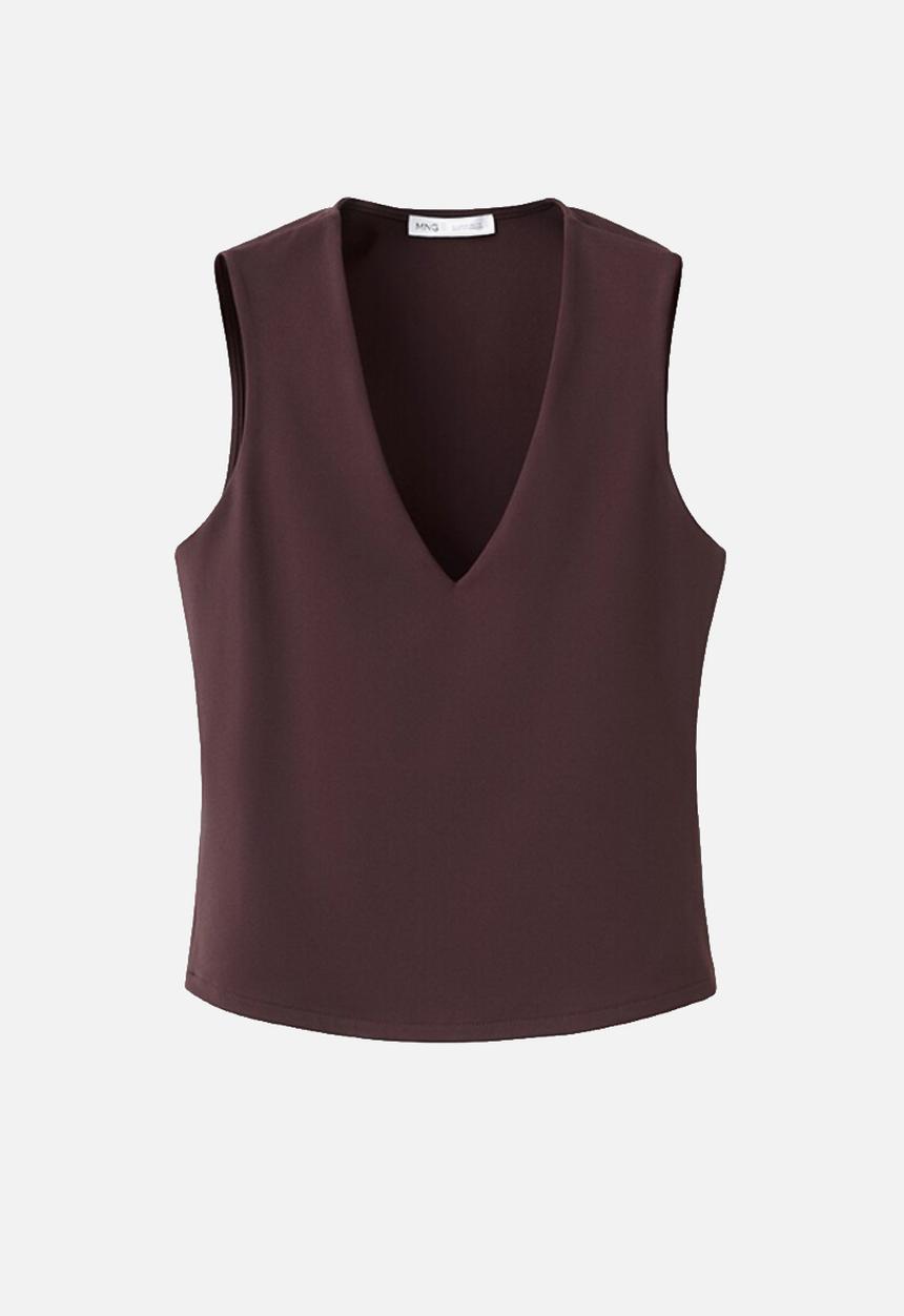 MANGO - Top rayo - dark red
