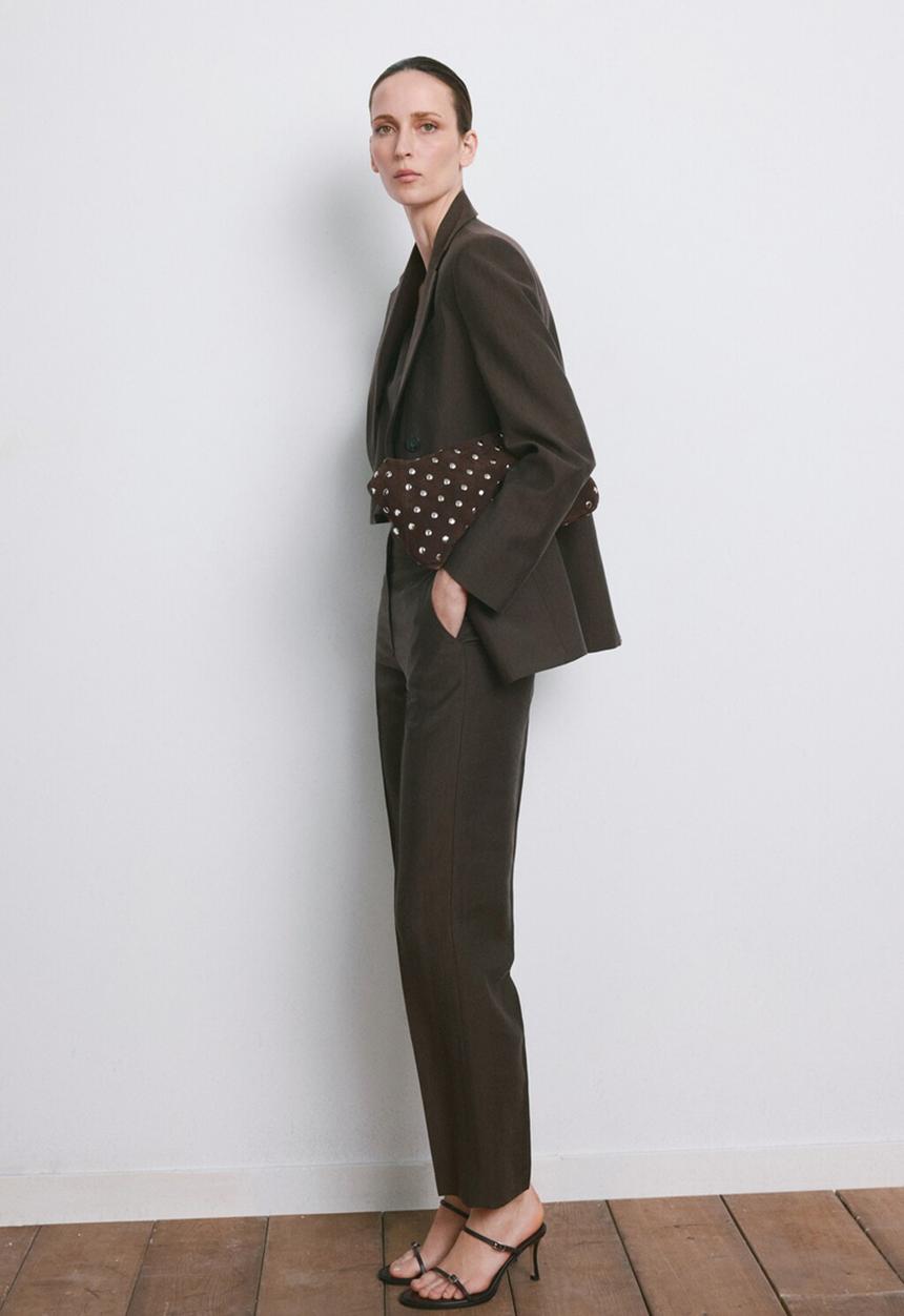 MANGO - Trousers tempo - dark brown