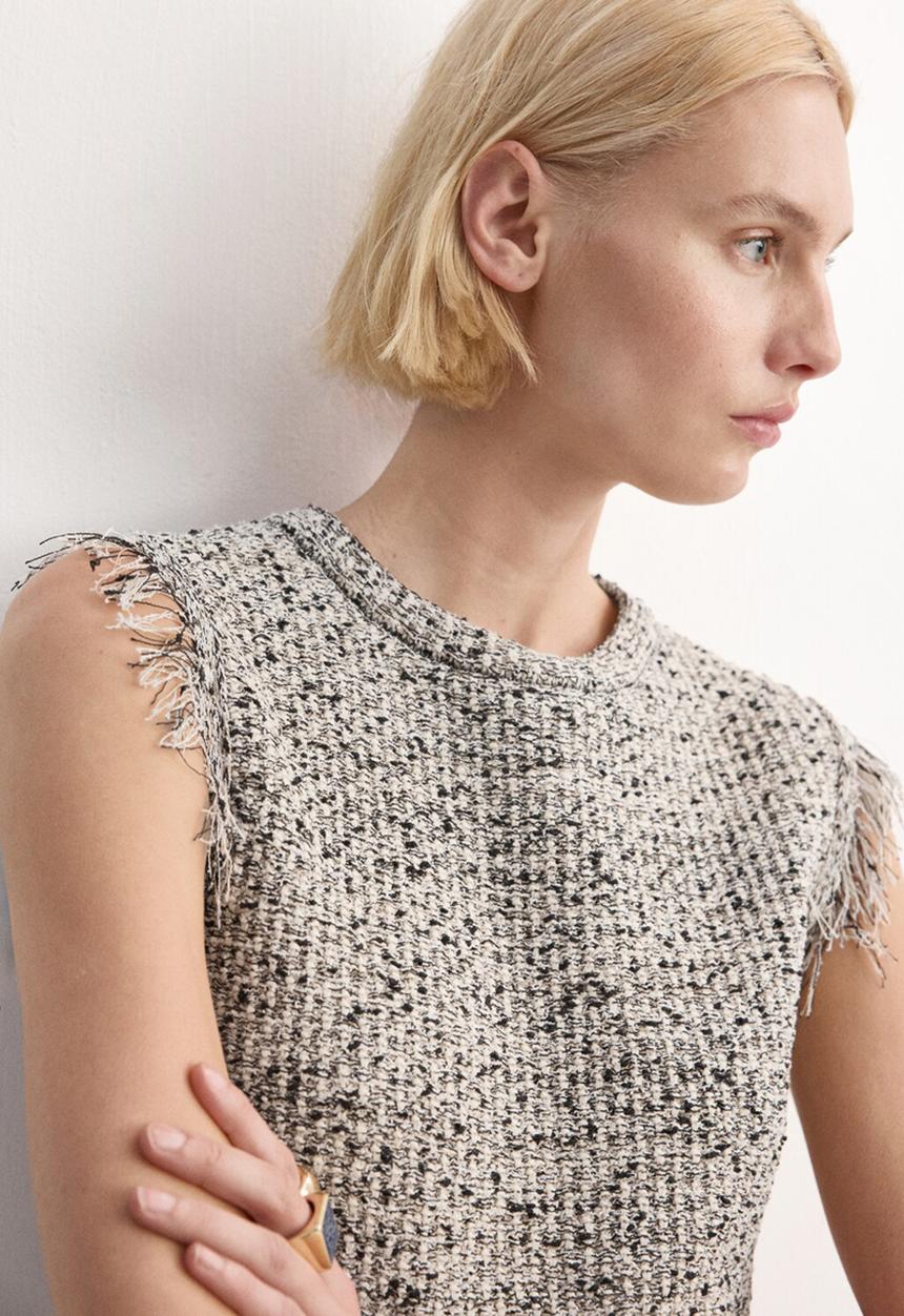 MANGO - Top flequis - black