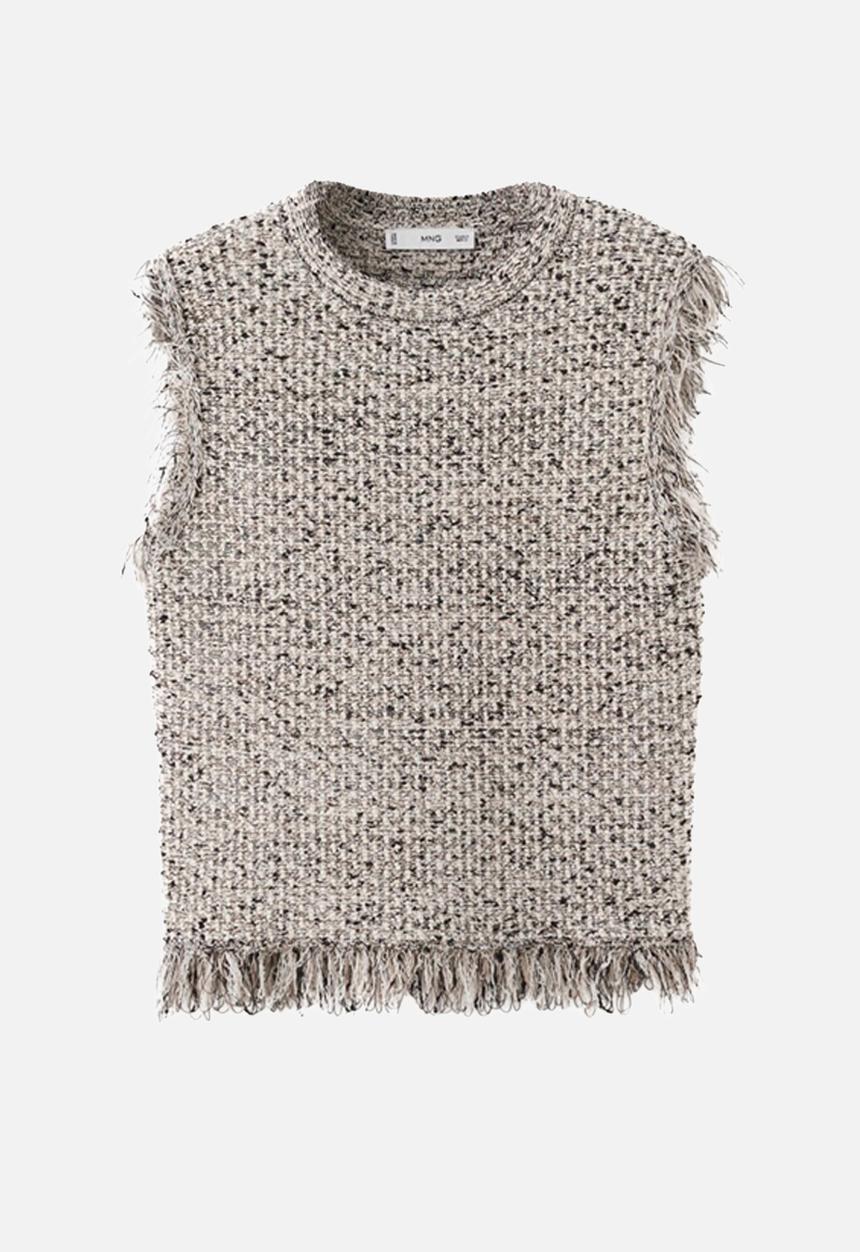 MANGO - Top flequis - black