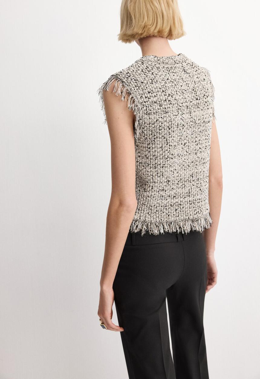 MANGO - Top flequis - black