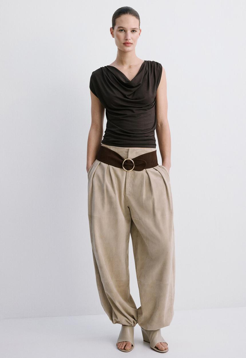 MANGO - T-shirt nice - brown
