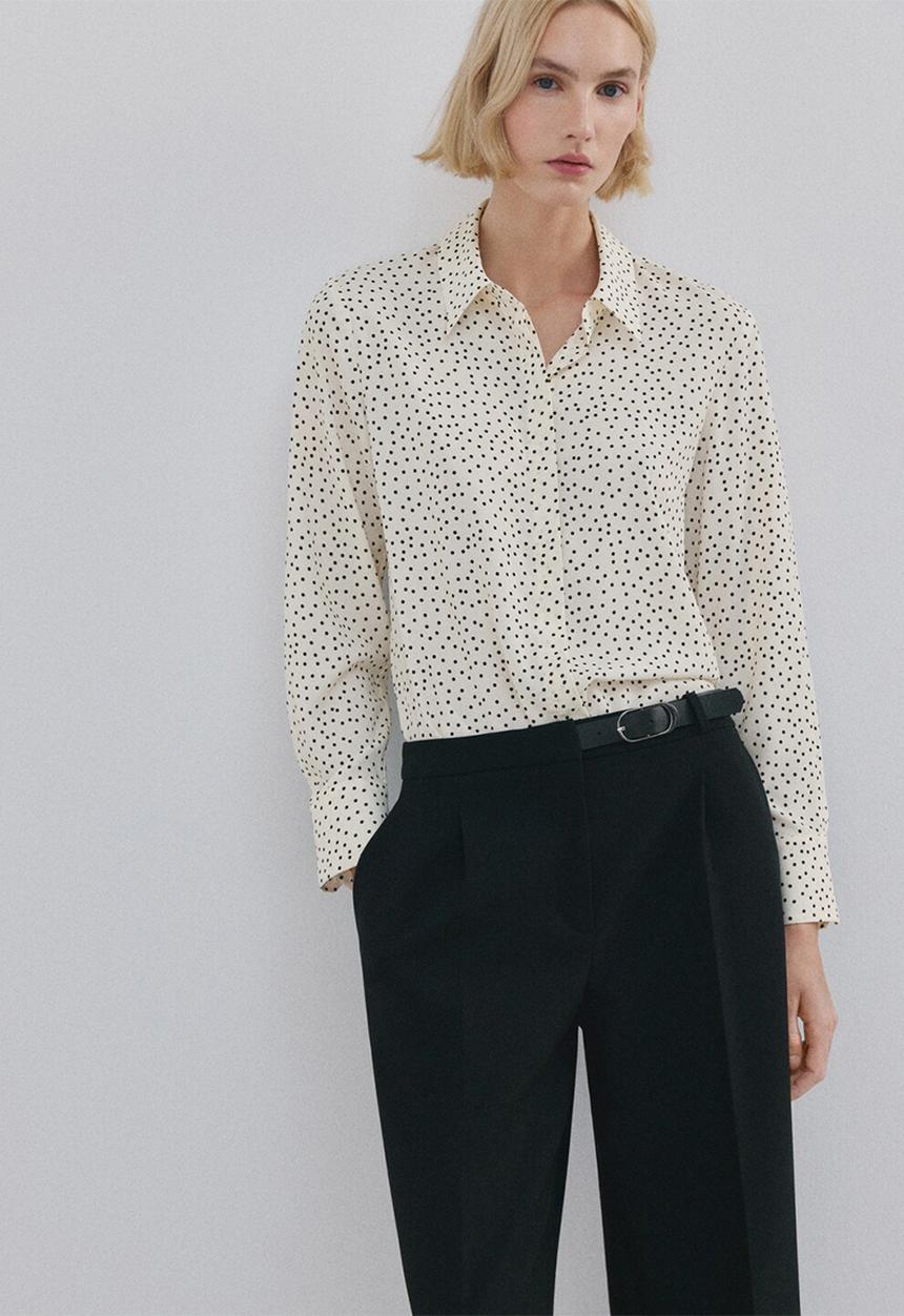 MANGO - Shirt basic- light beige