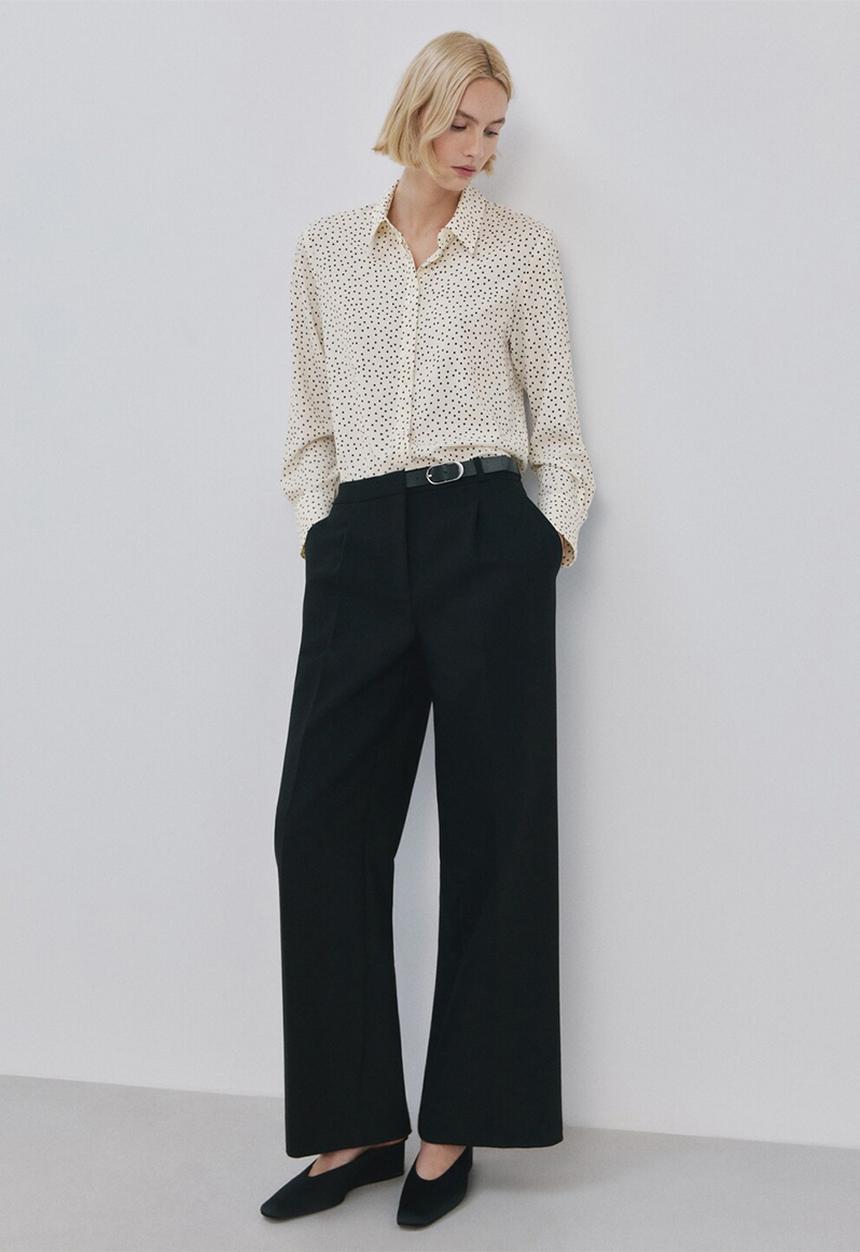 MANGO - Shirt basic- light beige