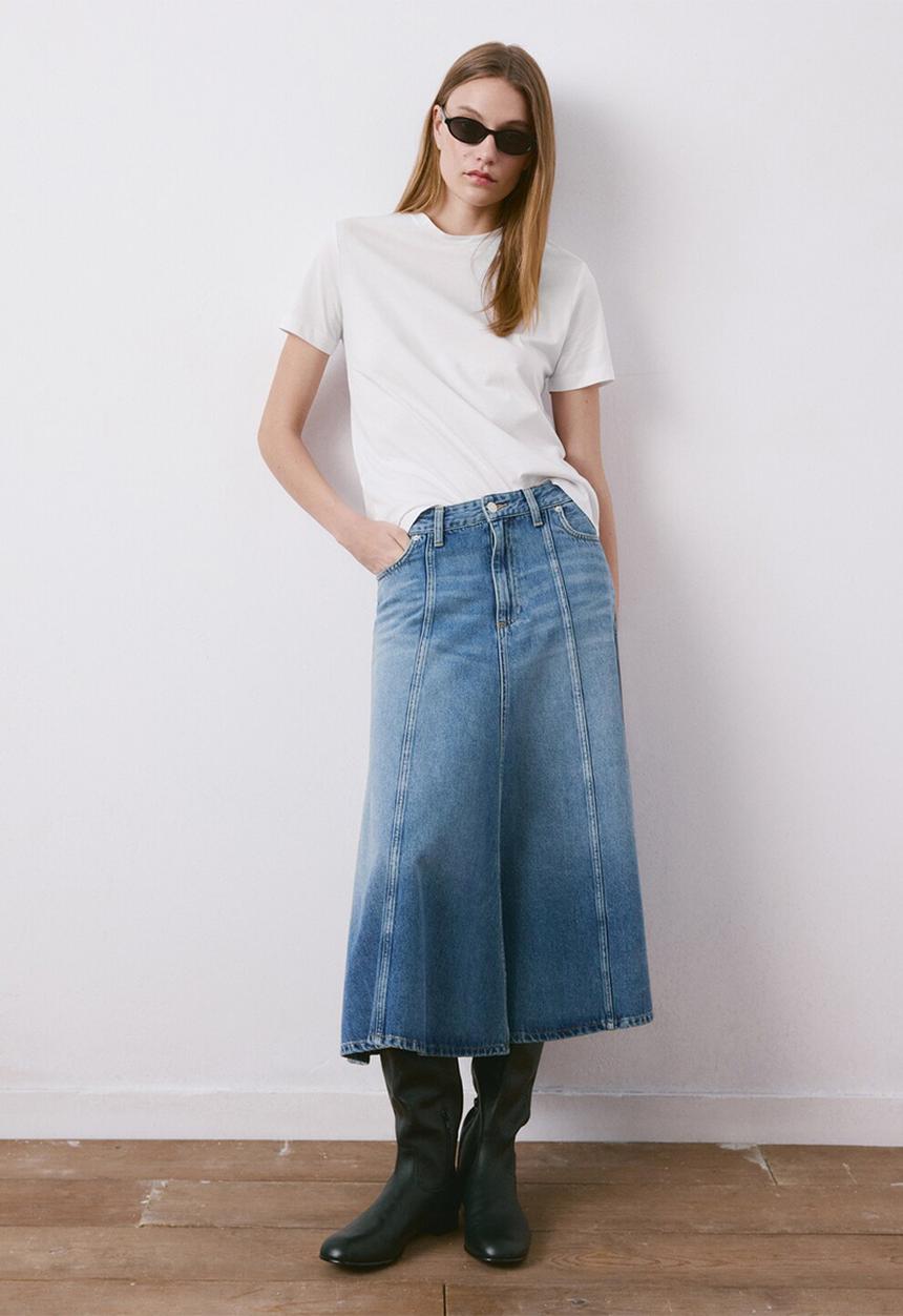 MANGO - T-shirt chals- white