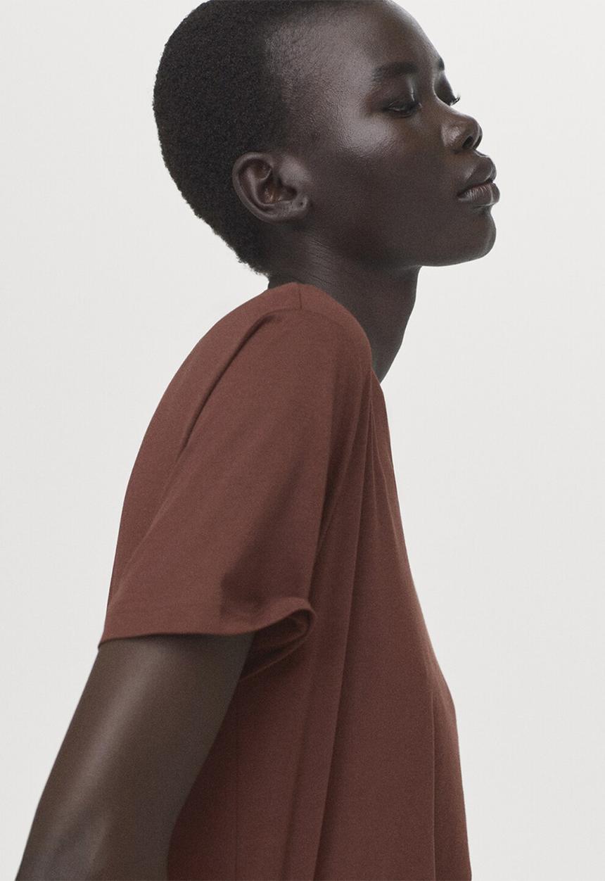 MANGO - T-shirt chals- rust/copper