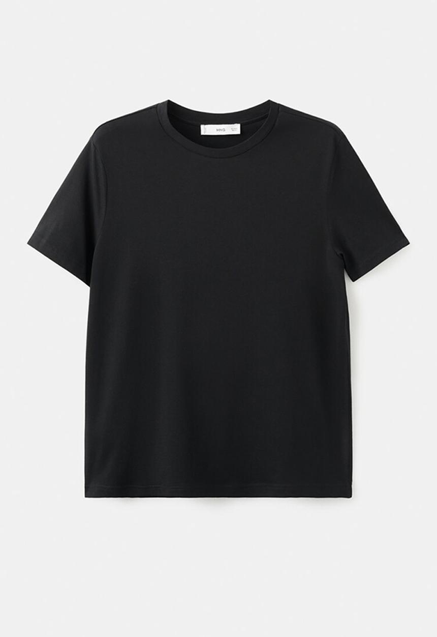 MANGO - T-shirt chals- black