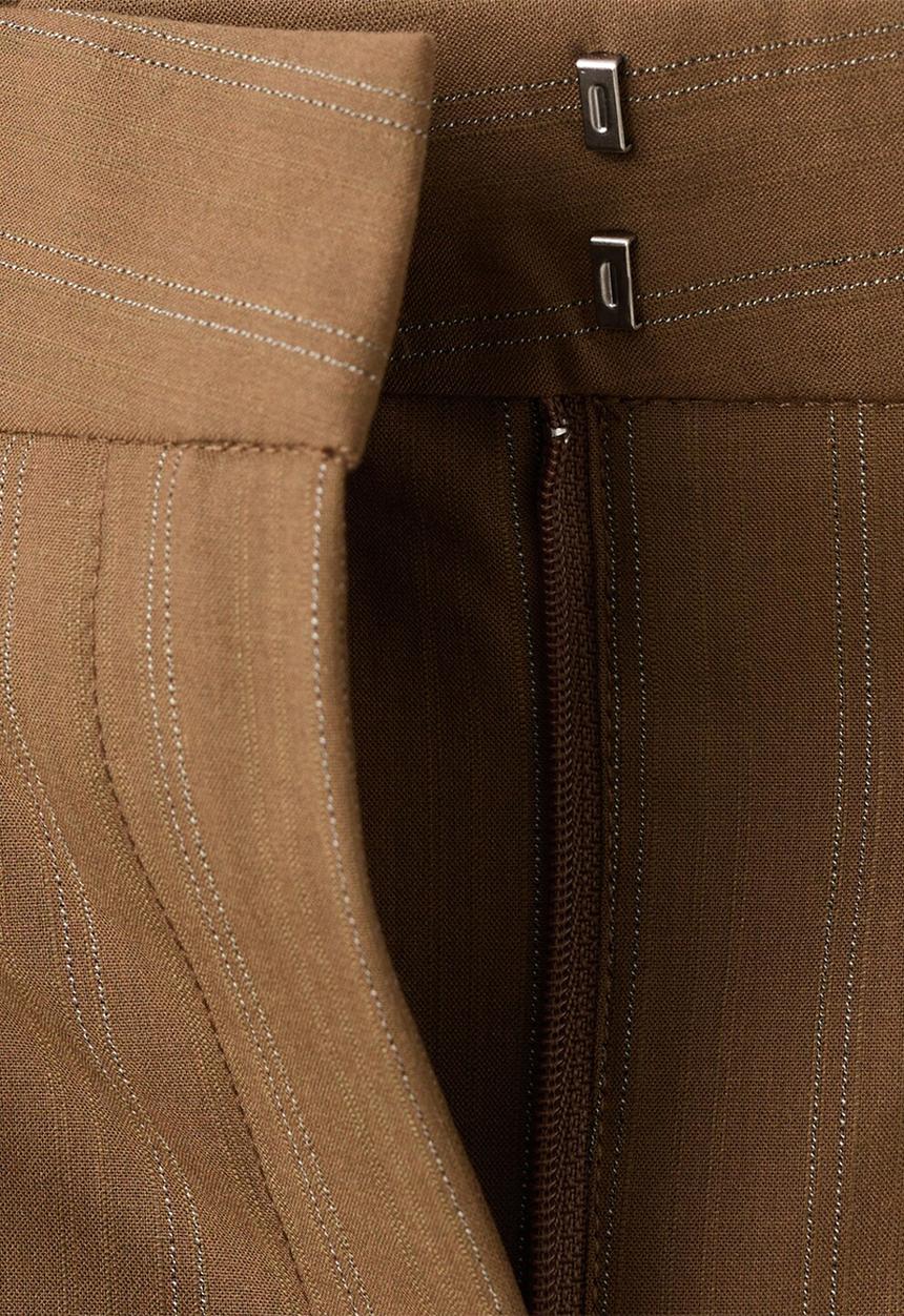 MANGO - Trousers systeck- dark brown