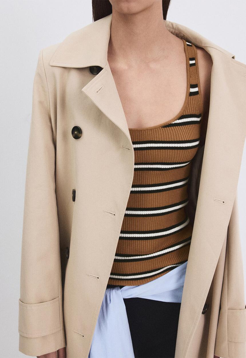 MANGO - Top luko - dark brown