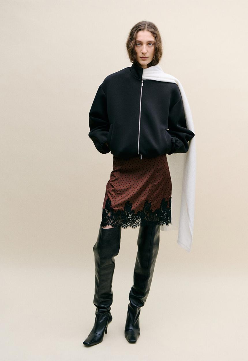 MANGO - Skirt doty- brown