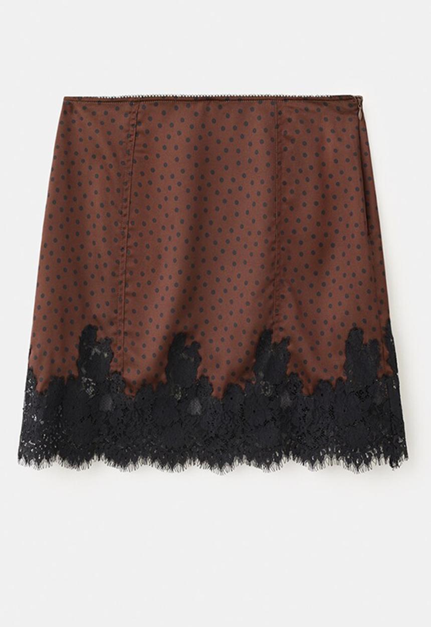 MANGO - Skirt doty- brown