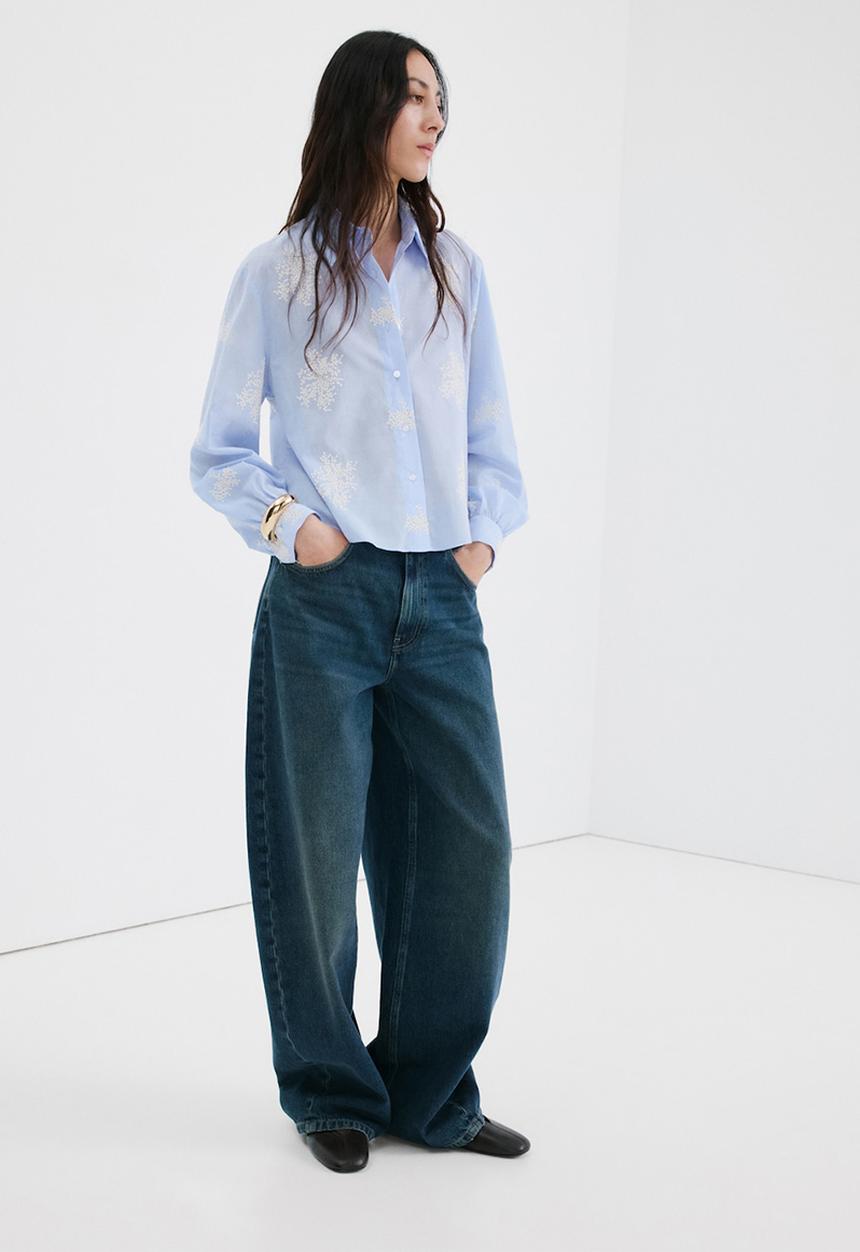 MANGO - Shirt pucara - light/pastel blue