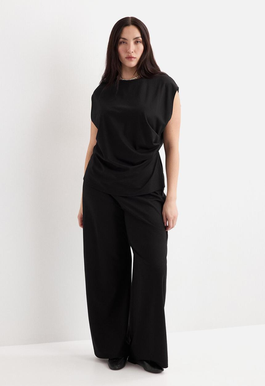 MANGO - Trousers candelo - black