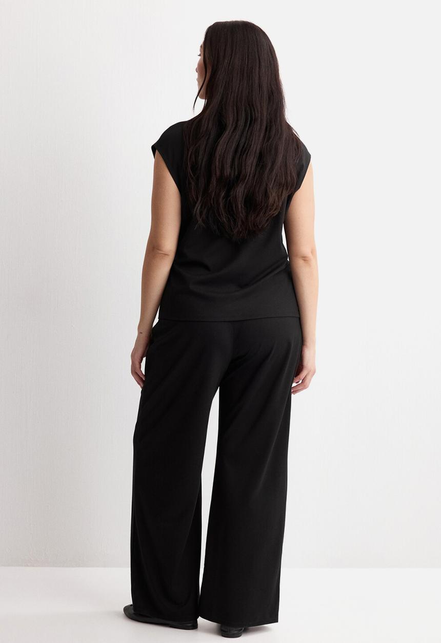 MANGO - Trousers candelo - black