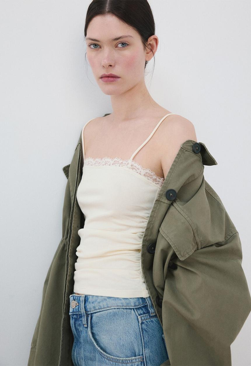 MANGO - Top telma - light/pastel yellow