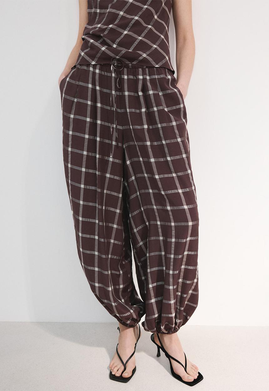 MANGO - Trousers marmol - dark red