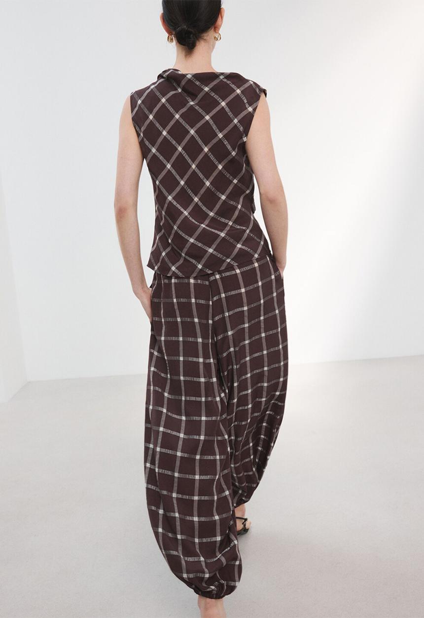 MANGO - Trousers marmol - dark red