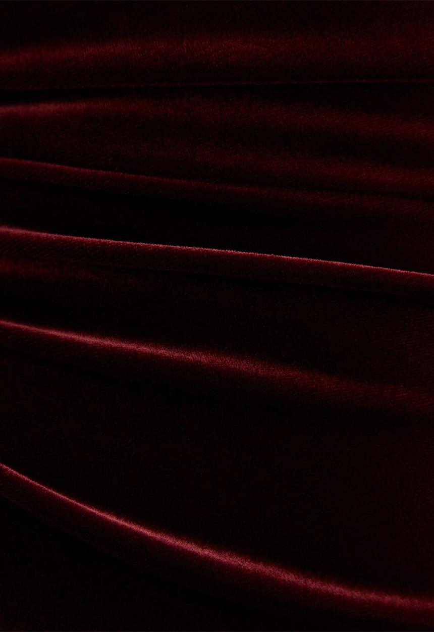 Forever New - Winslet off shoulder velvet dress in berry