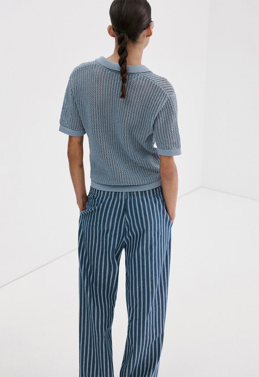 MANGO - Sweater orange - light/pastel blue