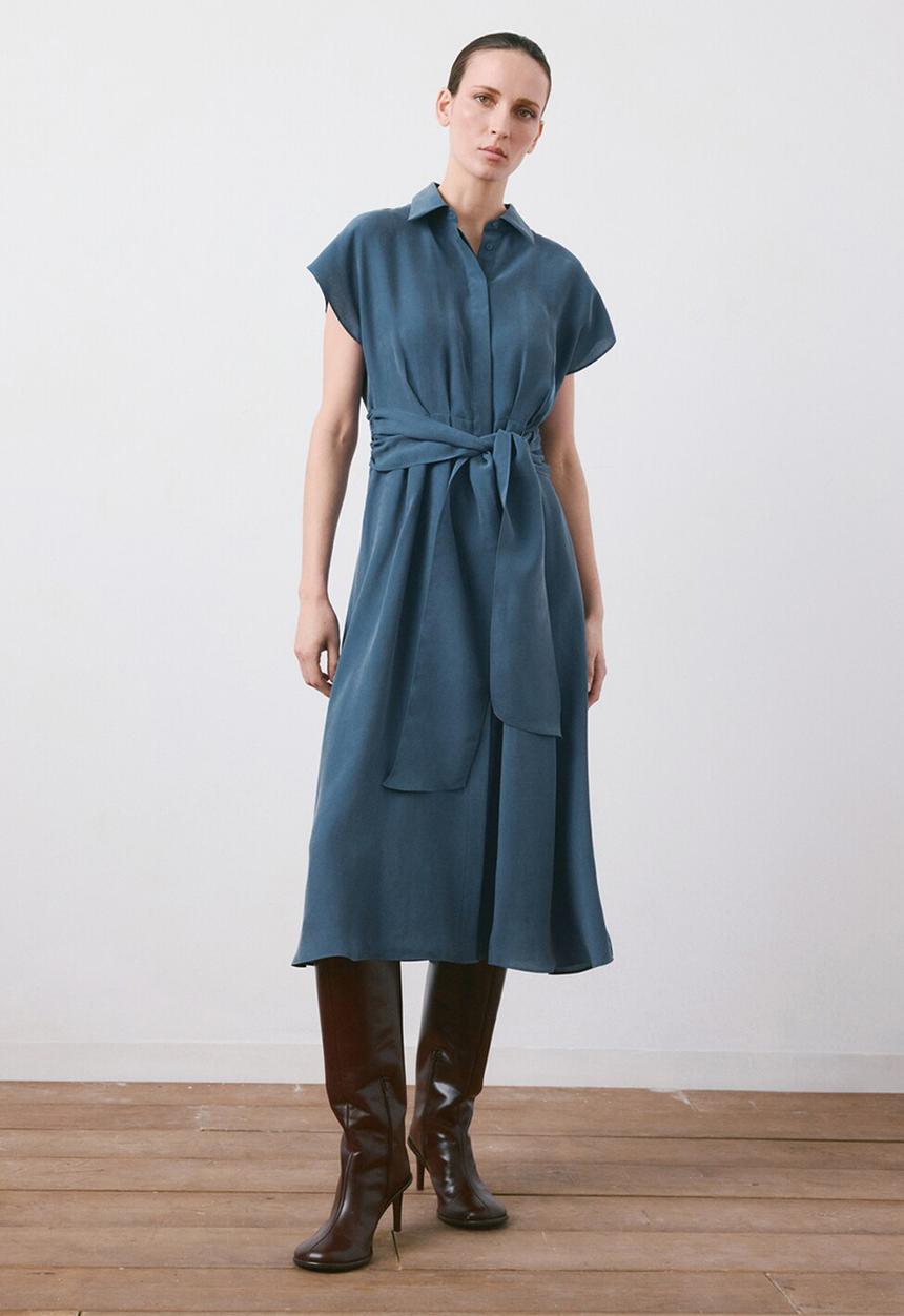 MANGO - Dress maca - medium blue