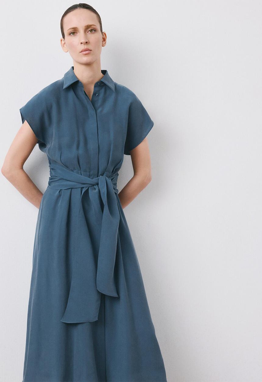 MANGO - Dress maca - medium blue