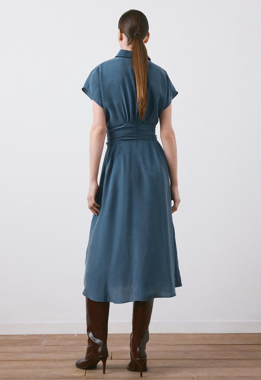 MANGO - Dress maca - medium blue