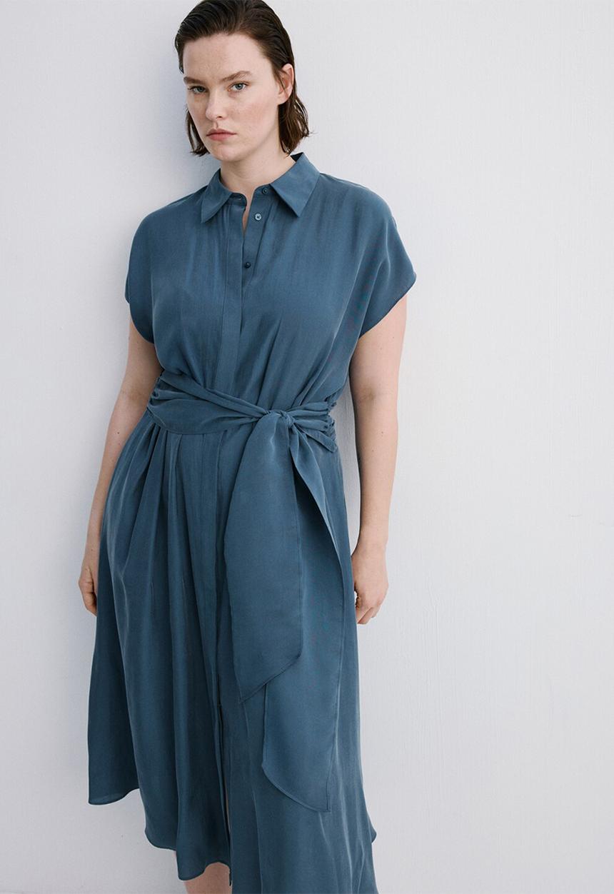 MANGO - Dress maca - medium blue