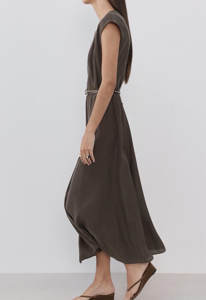 MANGO - Dress ramone - brown