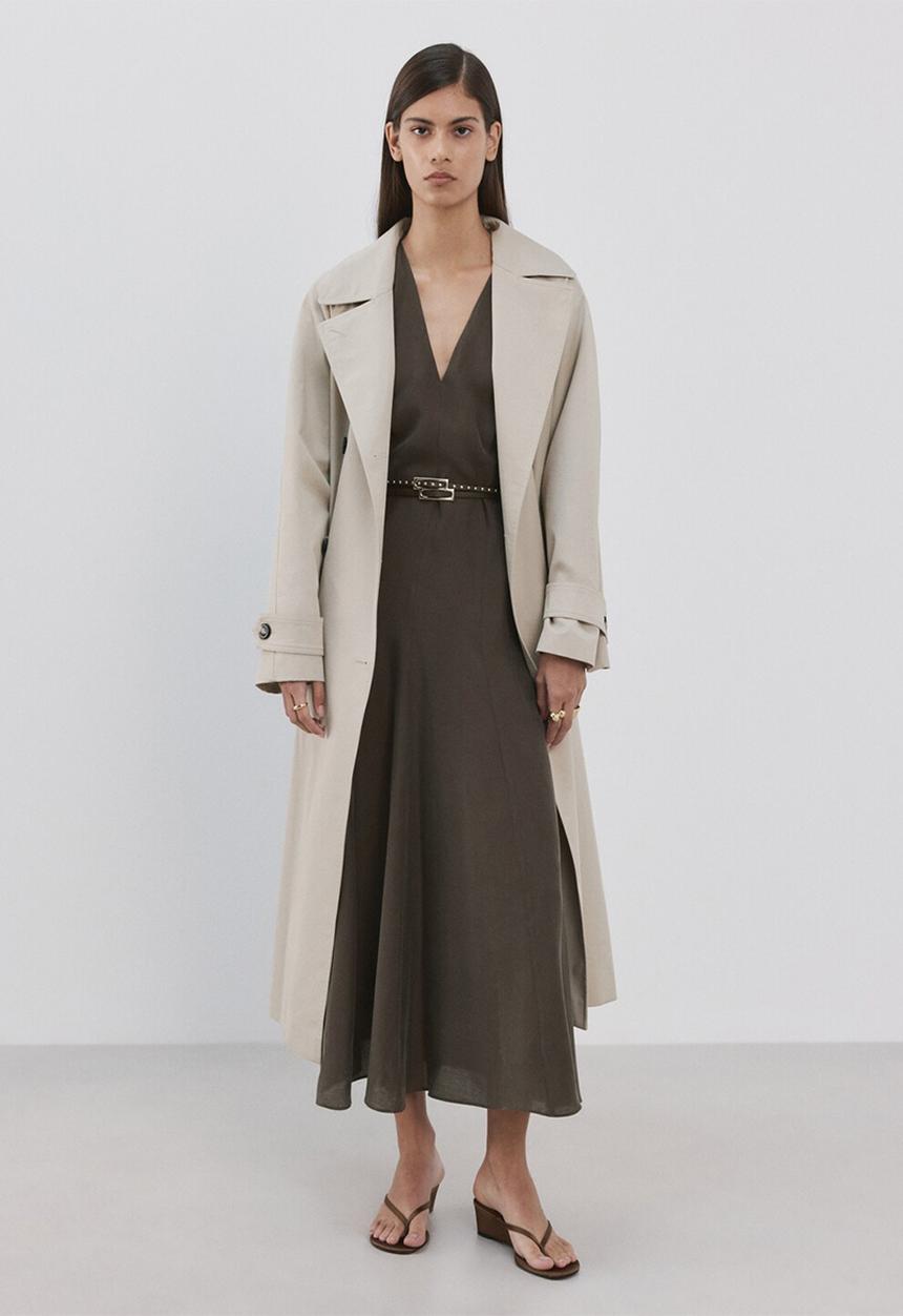 MANGO - Dress ramone - brown