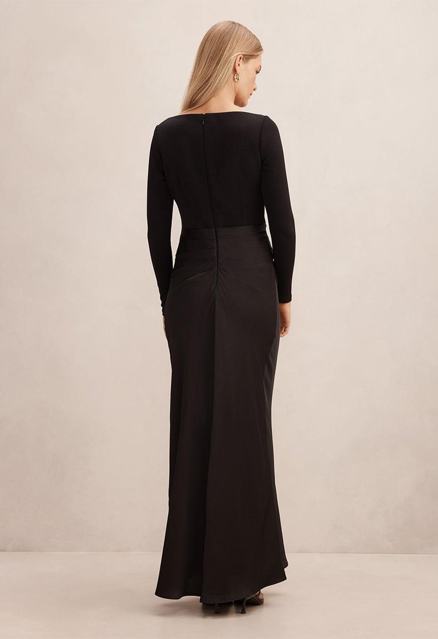 Forever New - Briella Boat Neck Drape Maxi Dress in Black